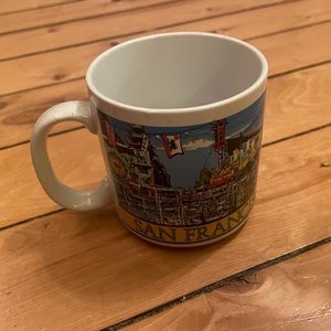 San Francisco Landmarks Souvenir Coffee Mug Vintage Golden Gate Lombard Trolley